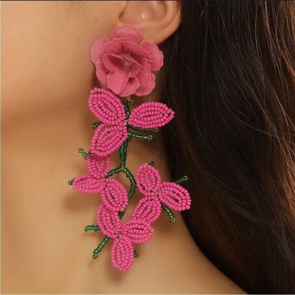 Statement flower earrings M328 - Picture 1 of 4